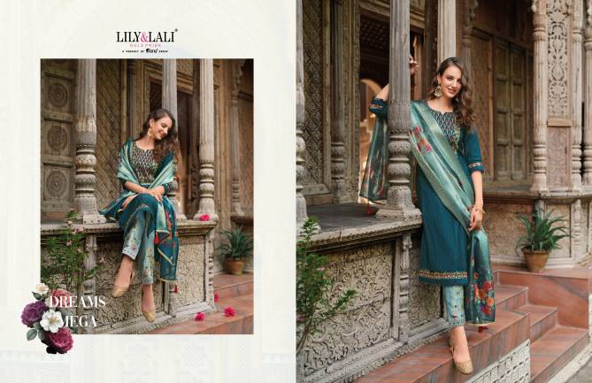 Meenakari Vol 4 By Lily And Lali Embroidery Kurti With Bottom Dupatta Wholesale Shop In Surat